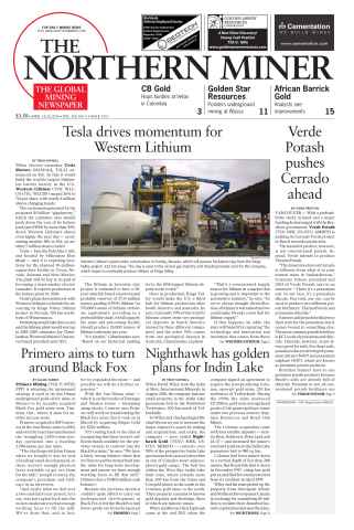 The Northern Miner issue Vol. 100 No. 9
