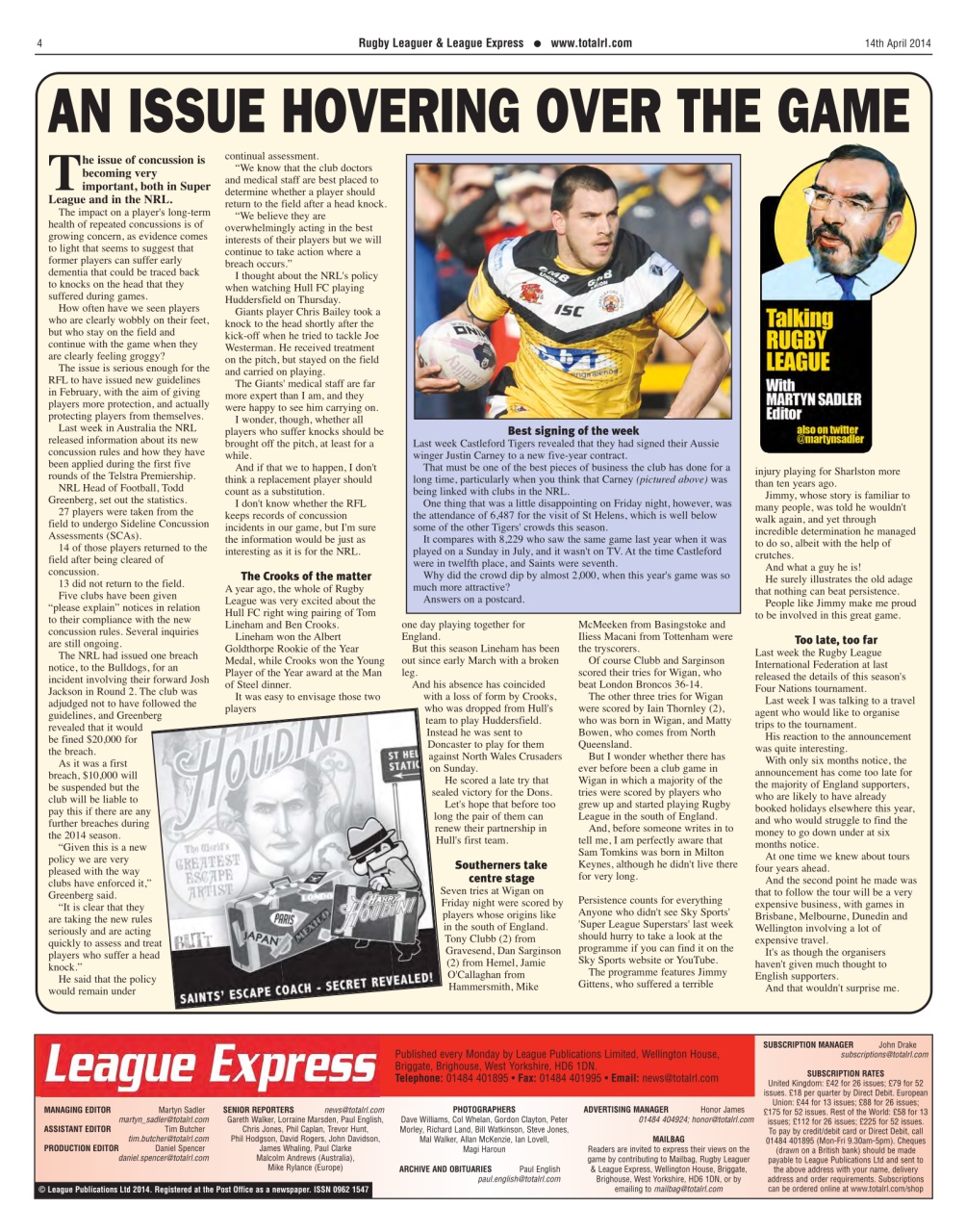 League Express Preview Pages