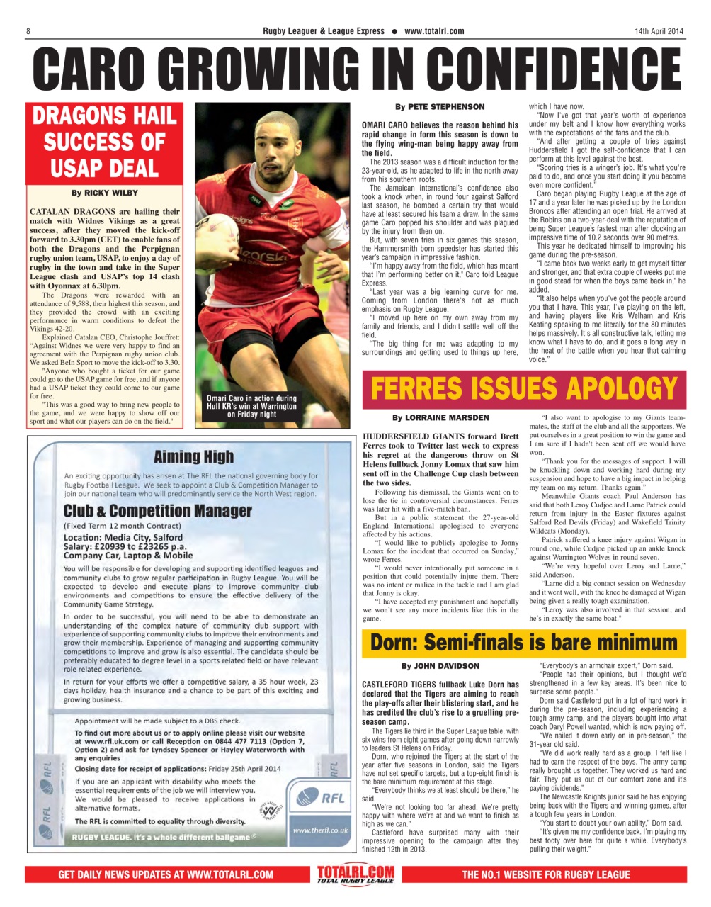 League Express Preview Pages