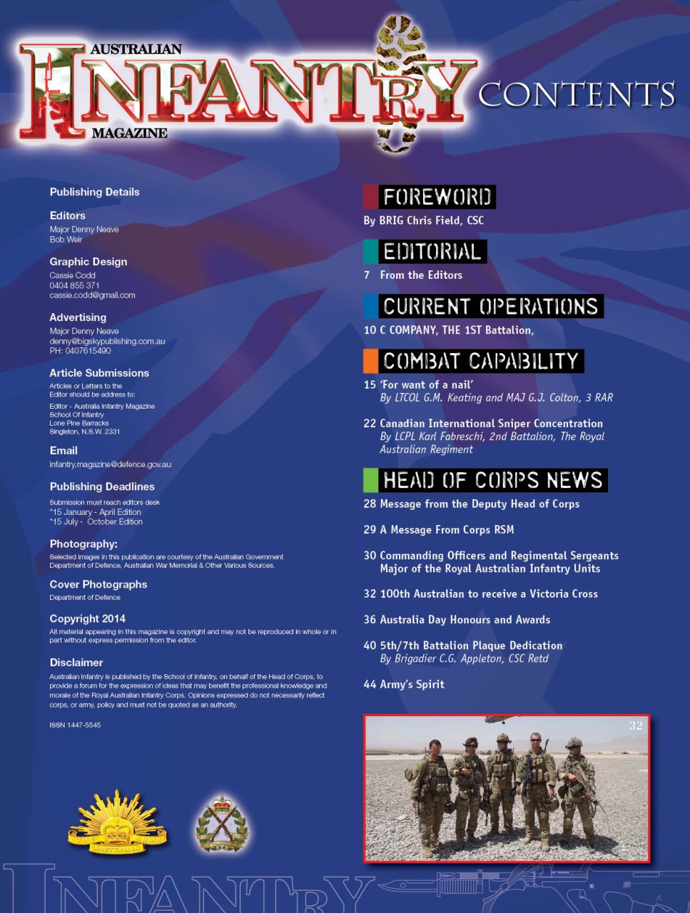 Australian Infantry Magazine Preview Pages