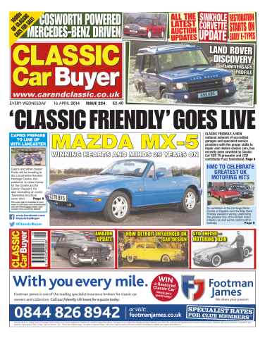 Classic Car Buyer issue No.224 Classic Friendly Goes Live!