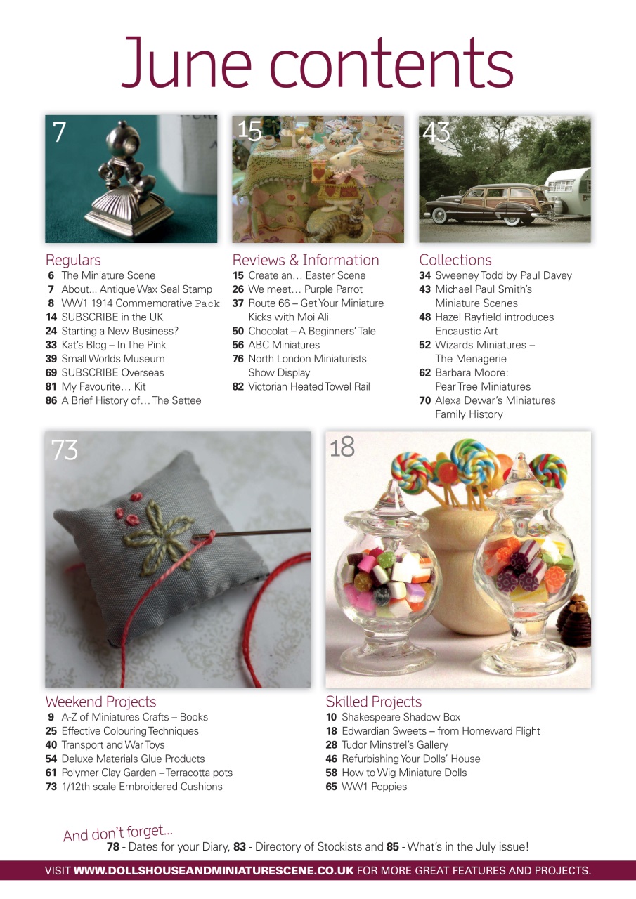 Dolls House and Miniature Scene Preview Pages