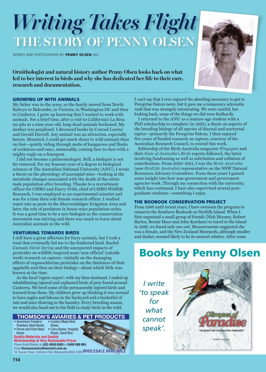 Australian Birdkeeper Magazine Preview Pages