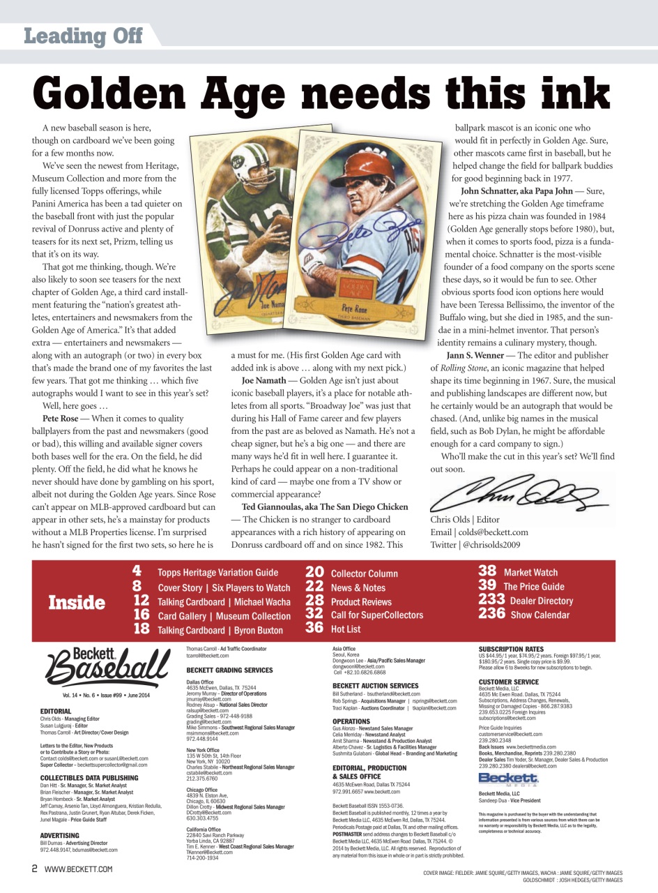 Beckett Baseball Magazine Preview Pages