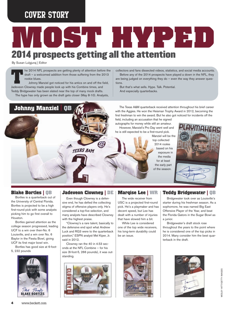 Beckett Football Magazine Preview Pages