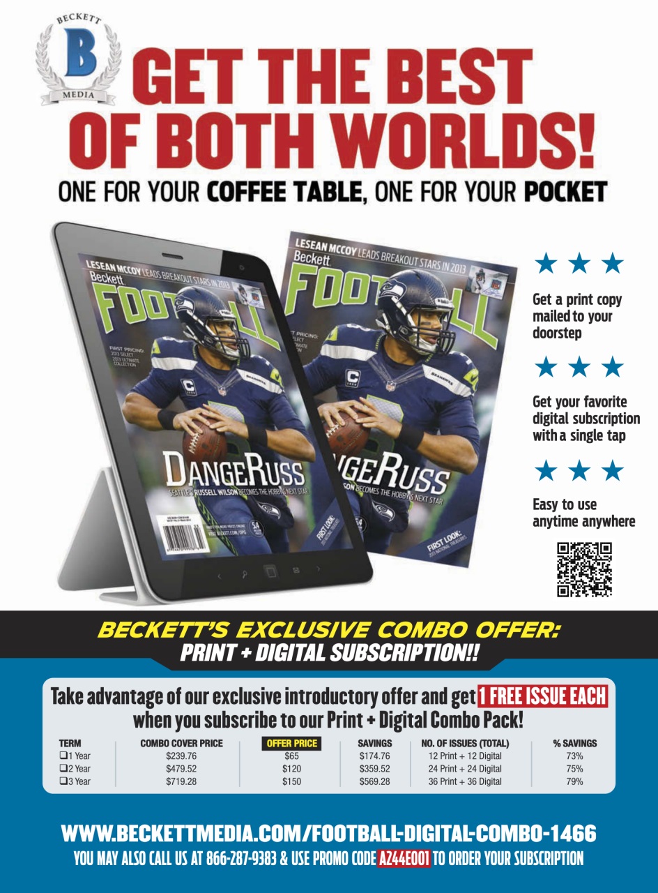 Beckett Football Magazine Preview Pages