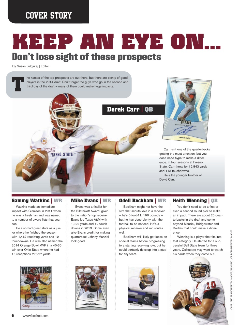 Beckett Football Magazine Preview Pages