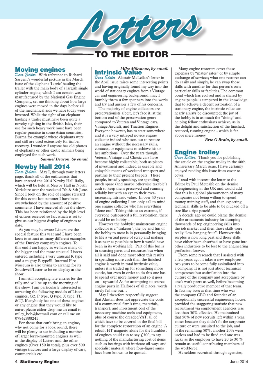 Stationary Engine Preview Pages