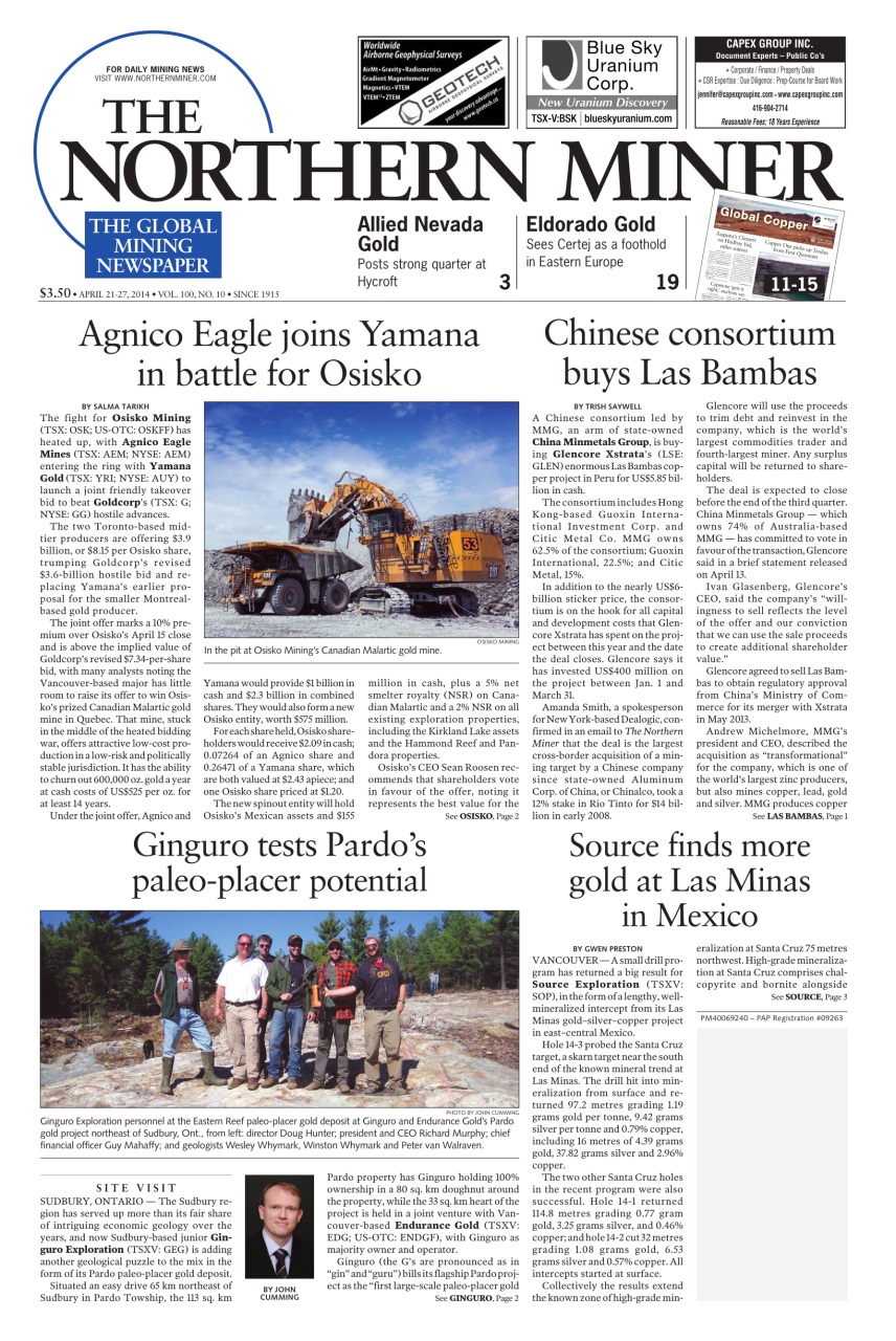 The Northern Miner Preview Pages