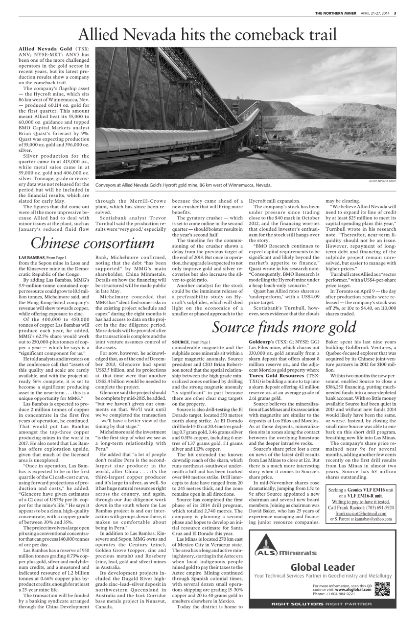 The Northern Miner Preview Pages