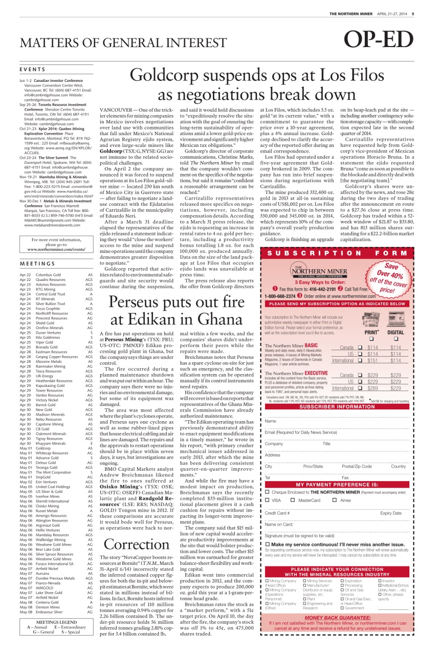 The Northern Miner Preview Pages