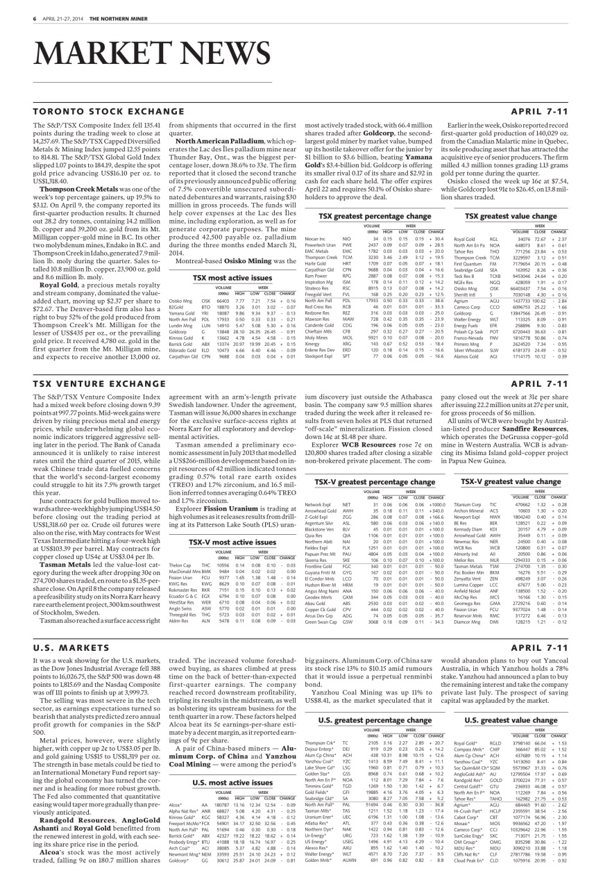 The Northern Miner Preview Pages