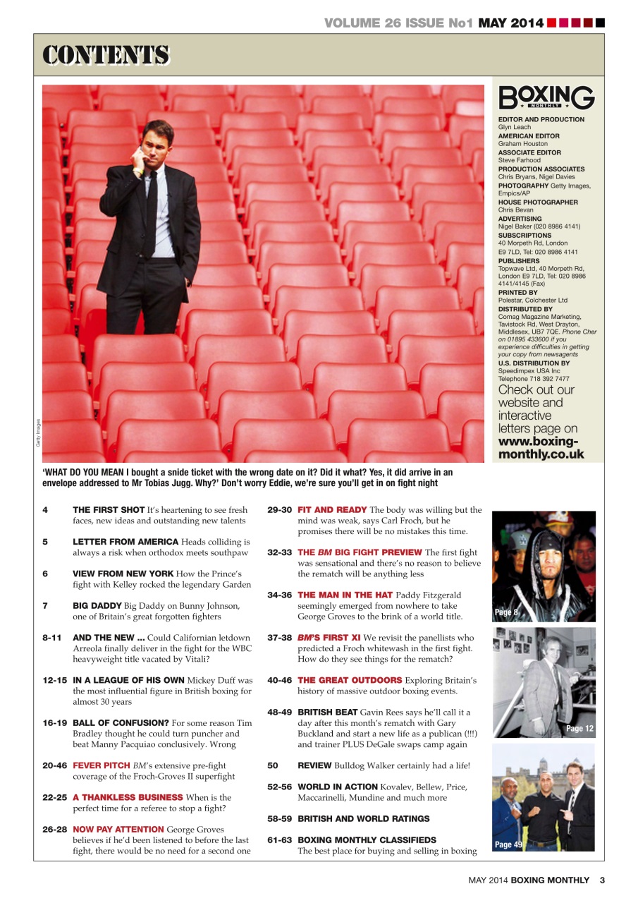 Boxing Monthly Preview Pages