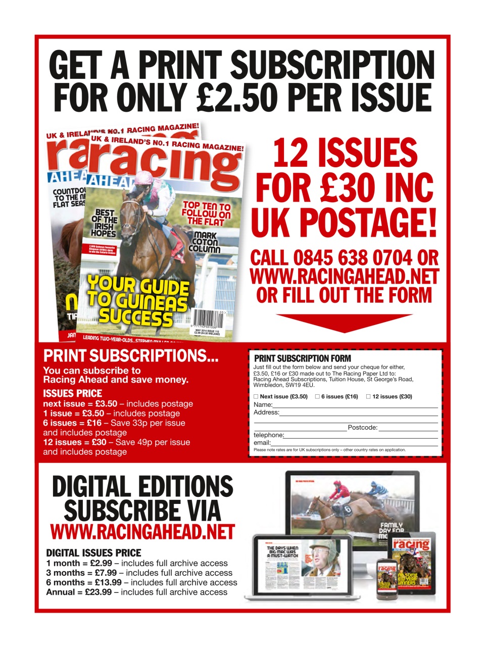 Racing Ahead Preview Pages