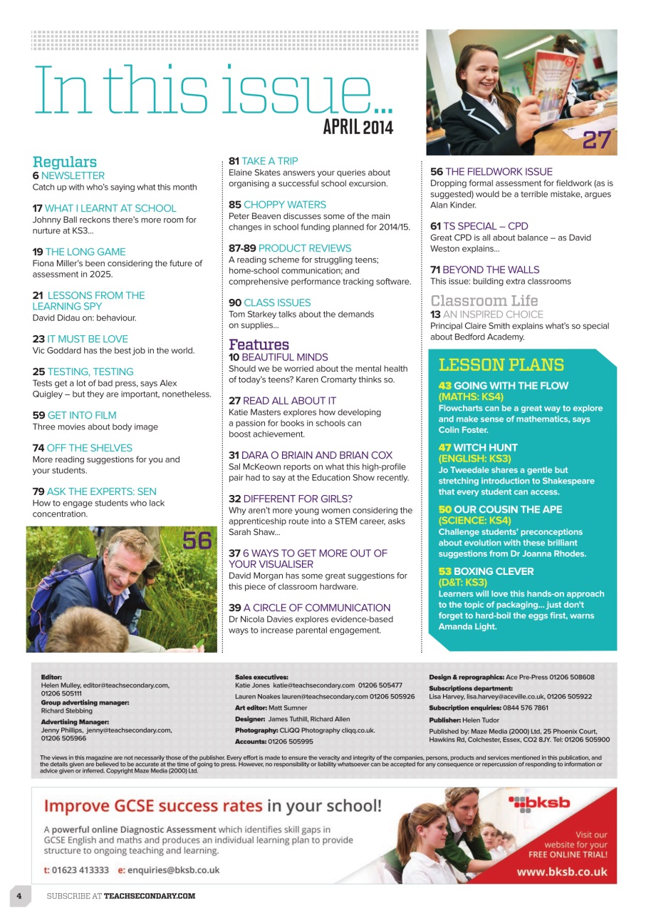 Teach Secondary Preview Pages