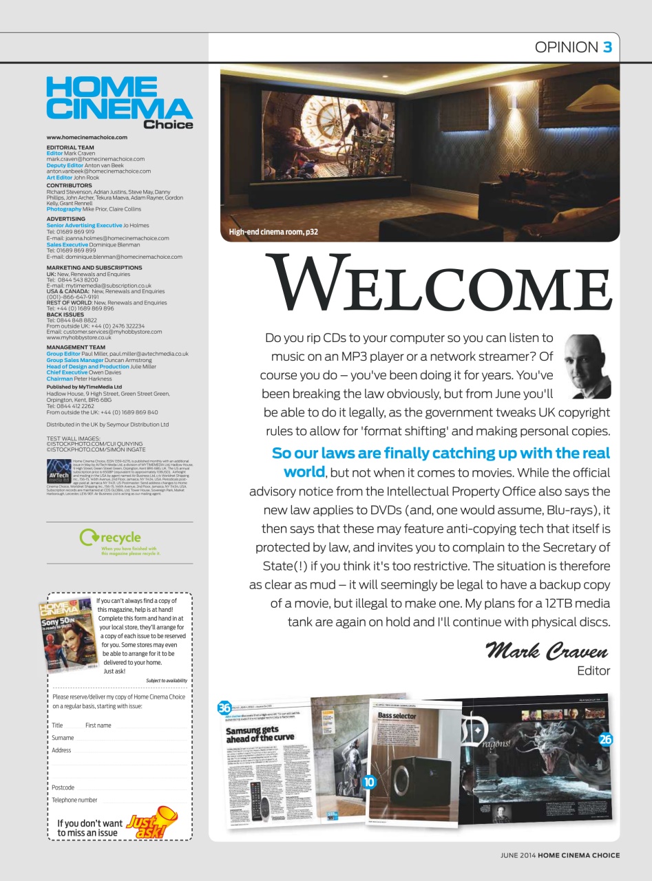 Home Cinema Choice Preview Pages