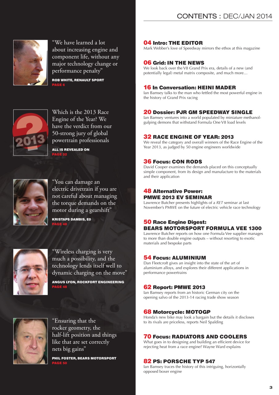 Race Engine Technology Preview Pages