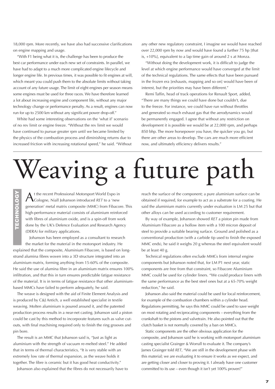 Race Engine Technology Preview Pages