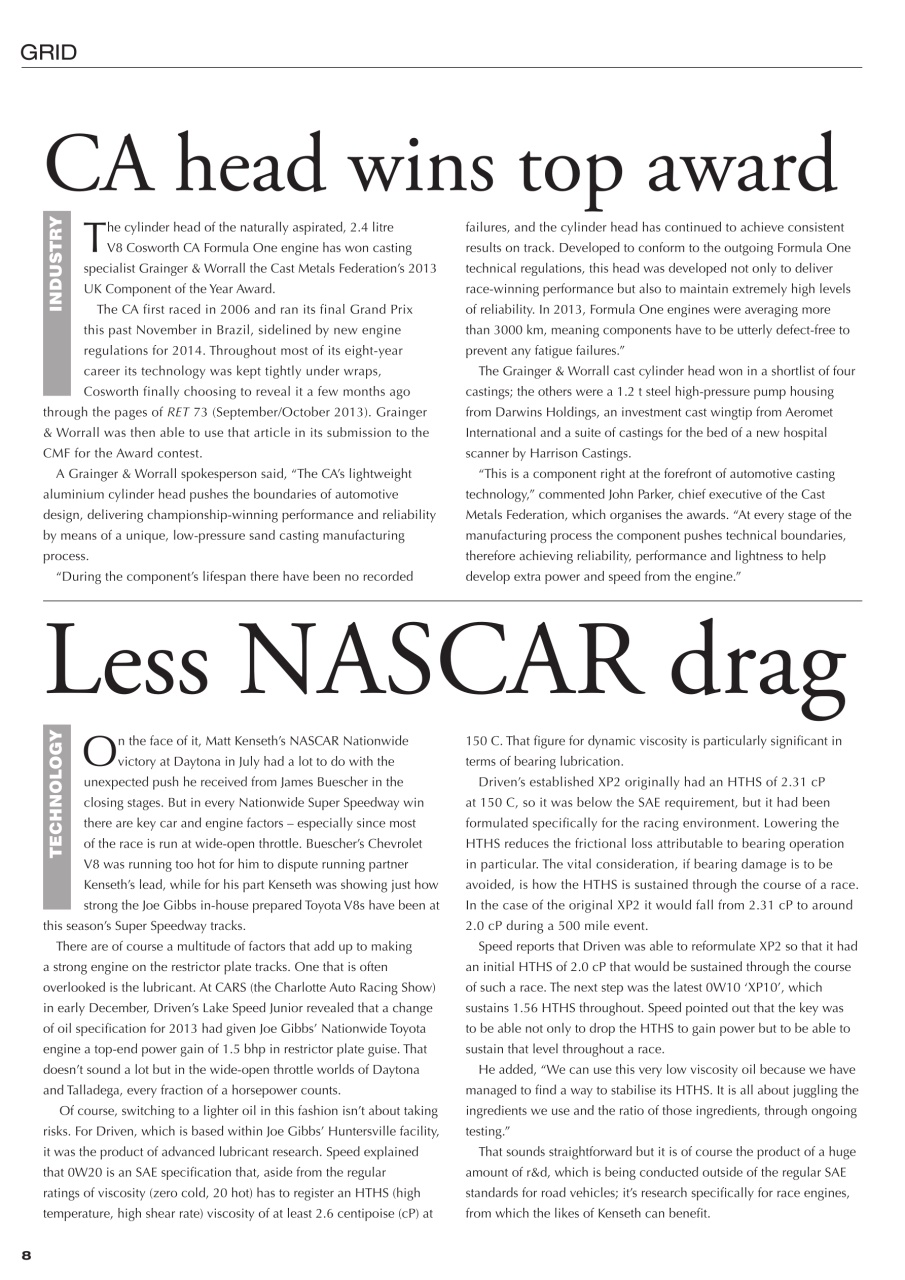 Race Engine Technology Preview Pages