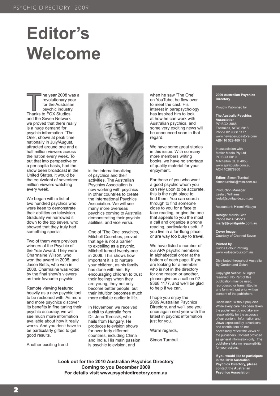 International Psychics Directory Preview Pages