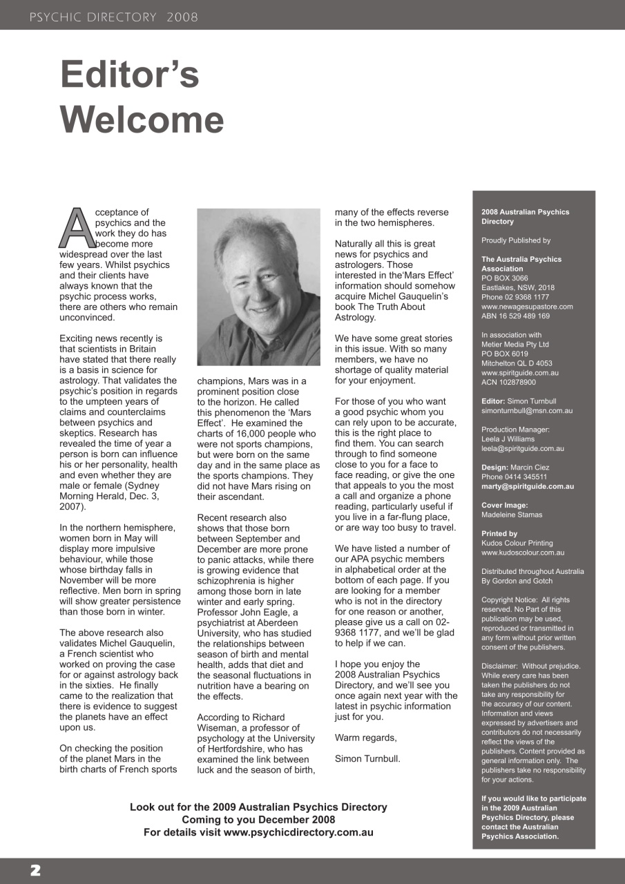 International Psychics Directory Preview Pages