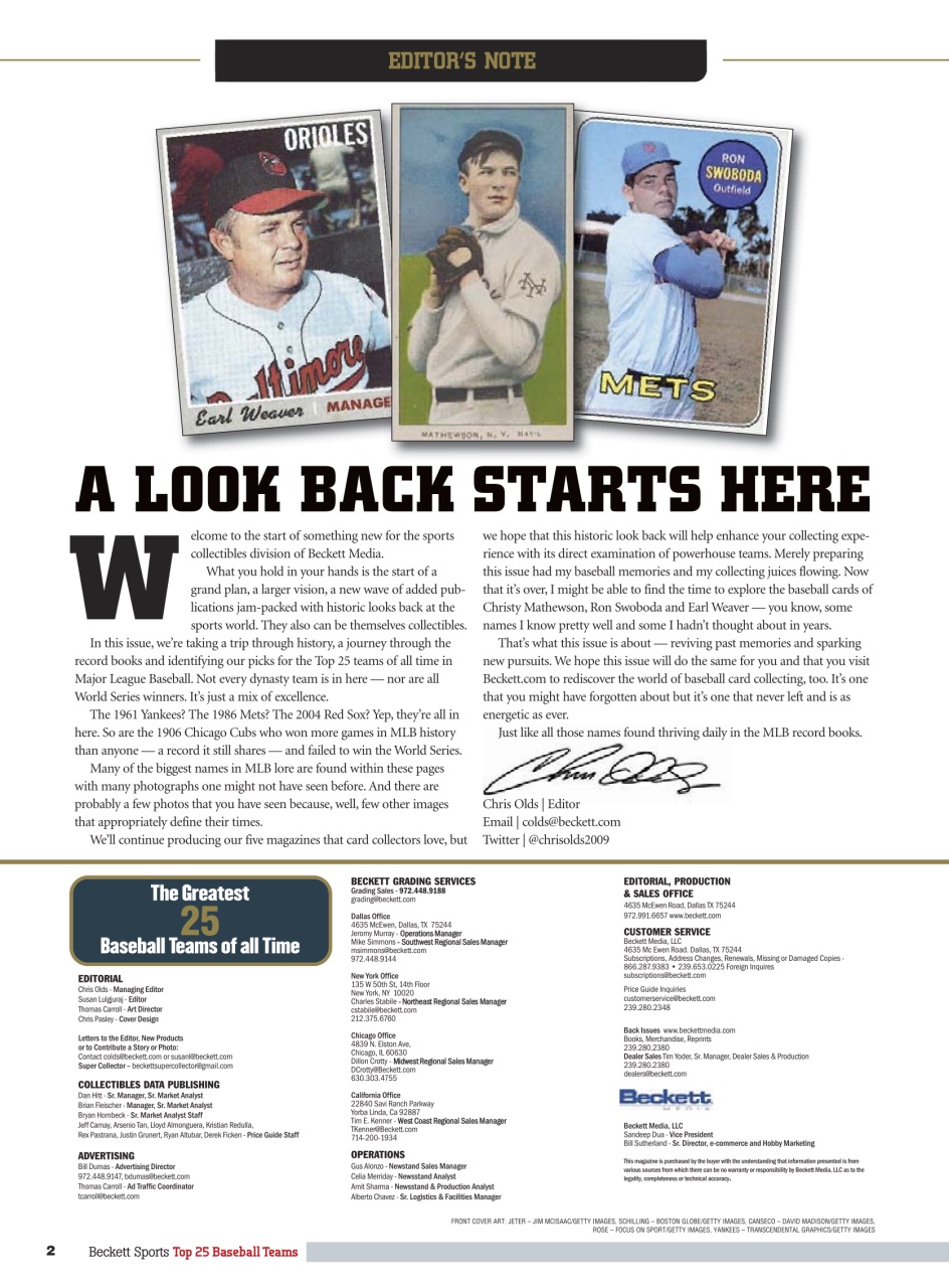 Beckett Baseball Magazine Preview Pages