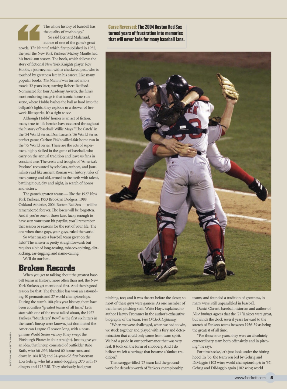 Beckett Baseball Magazine Preview Pages