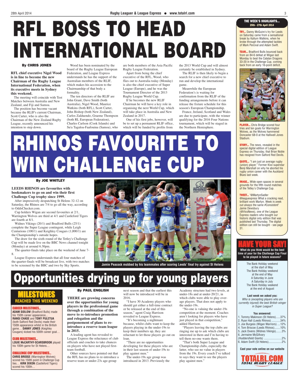 League Express Preview Pages