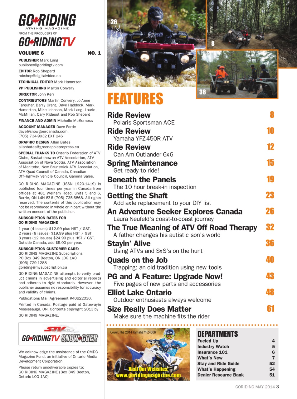 Go Riding ATVing Magazine Preview Pages