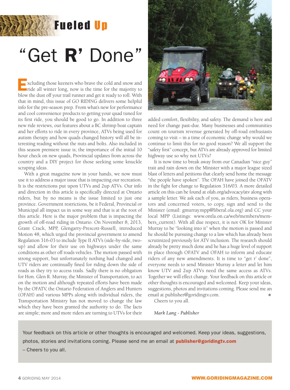 Go Riding ATVing Magazine Preview Pages