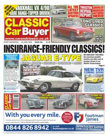 Classic Car Buyer issue No.226 Insurance-Friendly Classics
