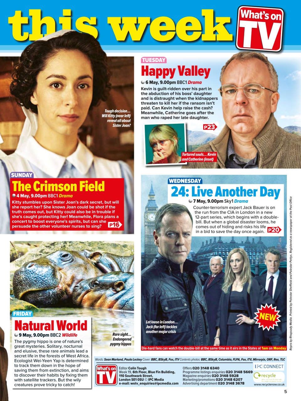 What's on TV Preview Pages
