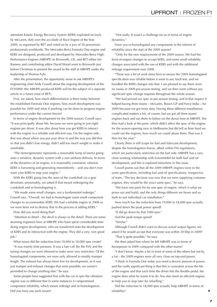 Race Engine Technology Preview Pages