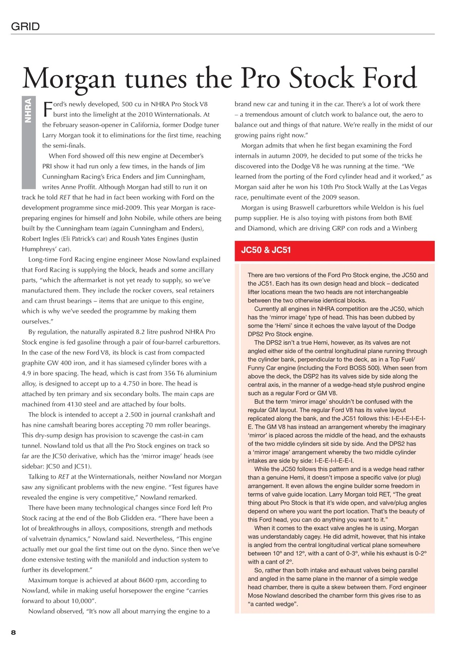 Race Engine Technology Preview Pages