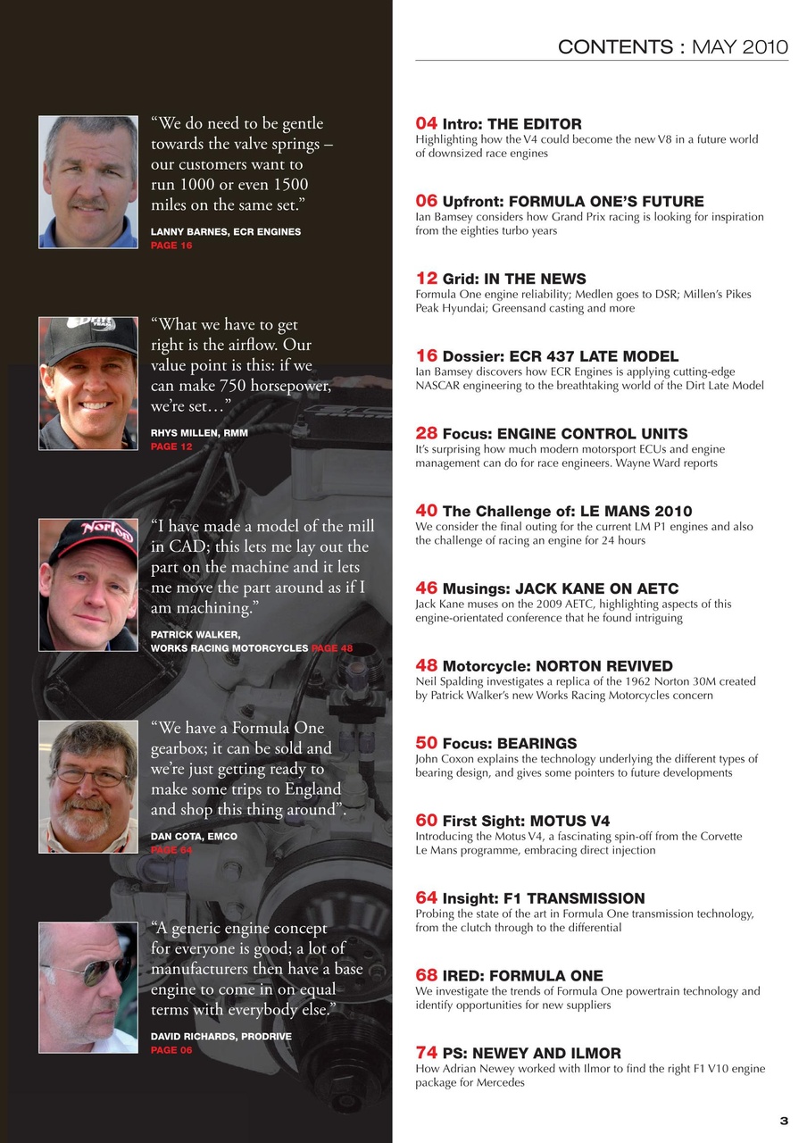 Race Engine Technology Preview Pages