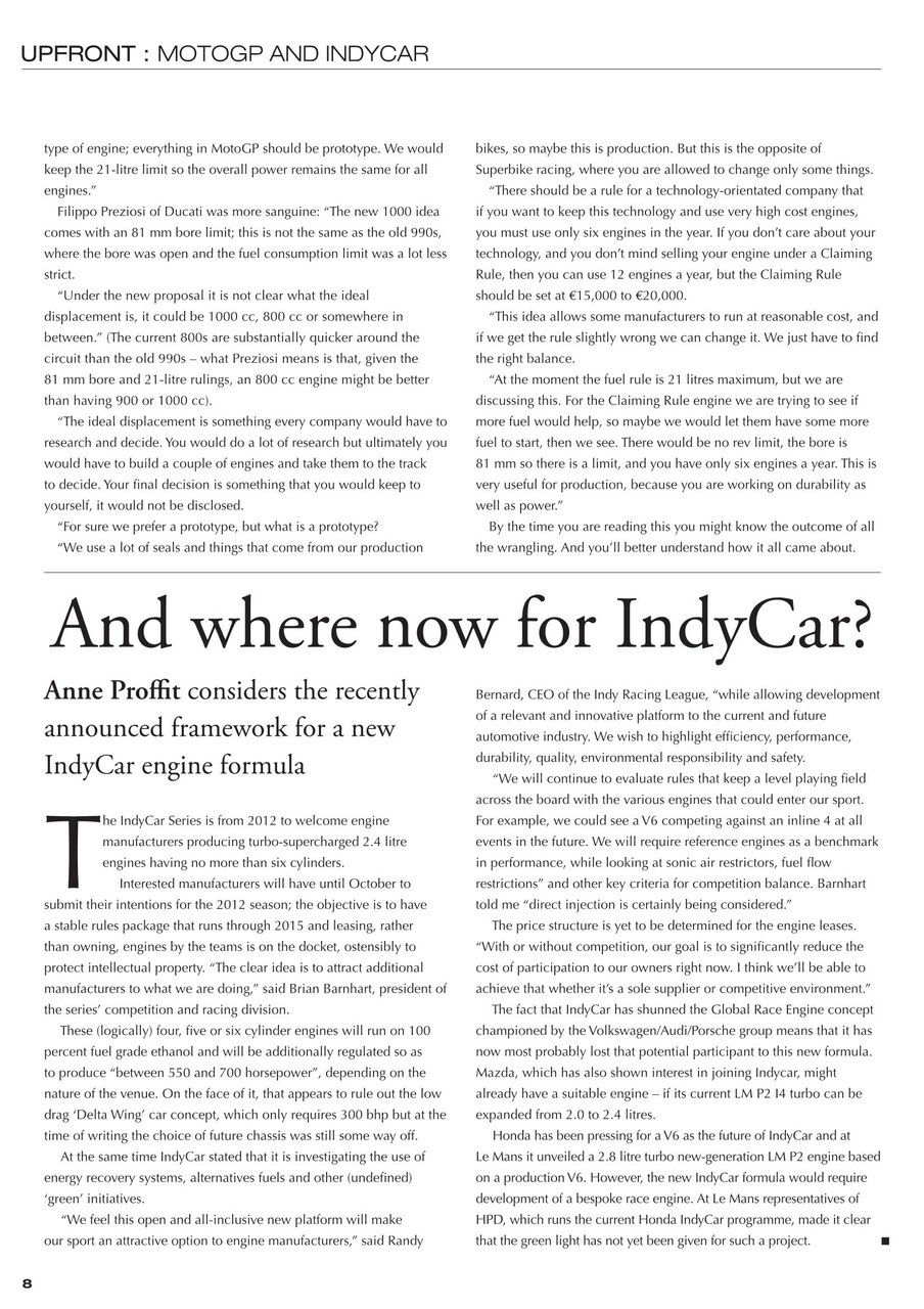 Race Engine Technology Preview Pages