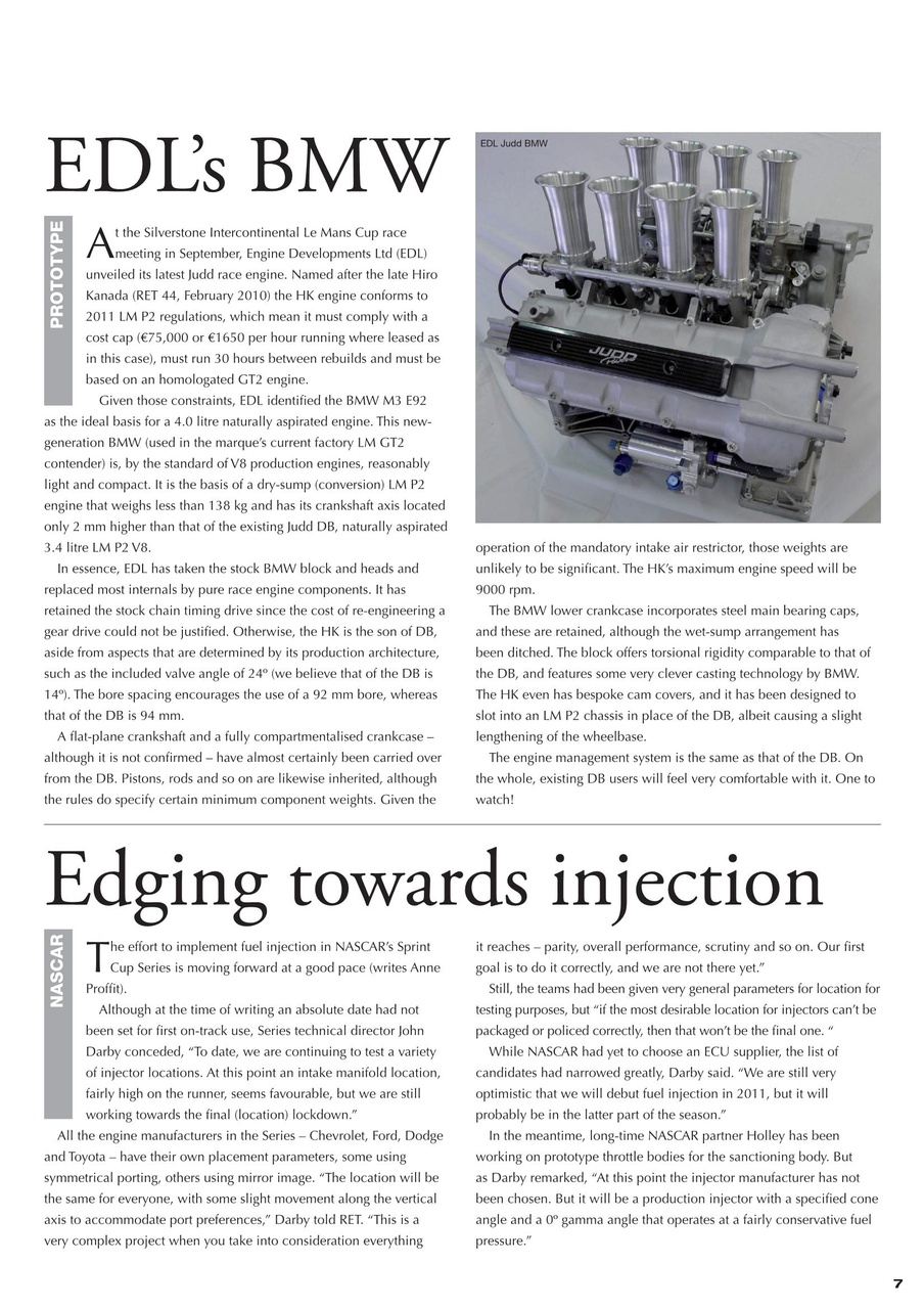 Race Engine Technology Preview Pages