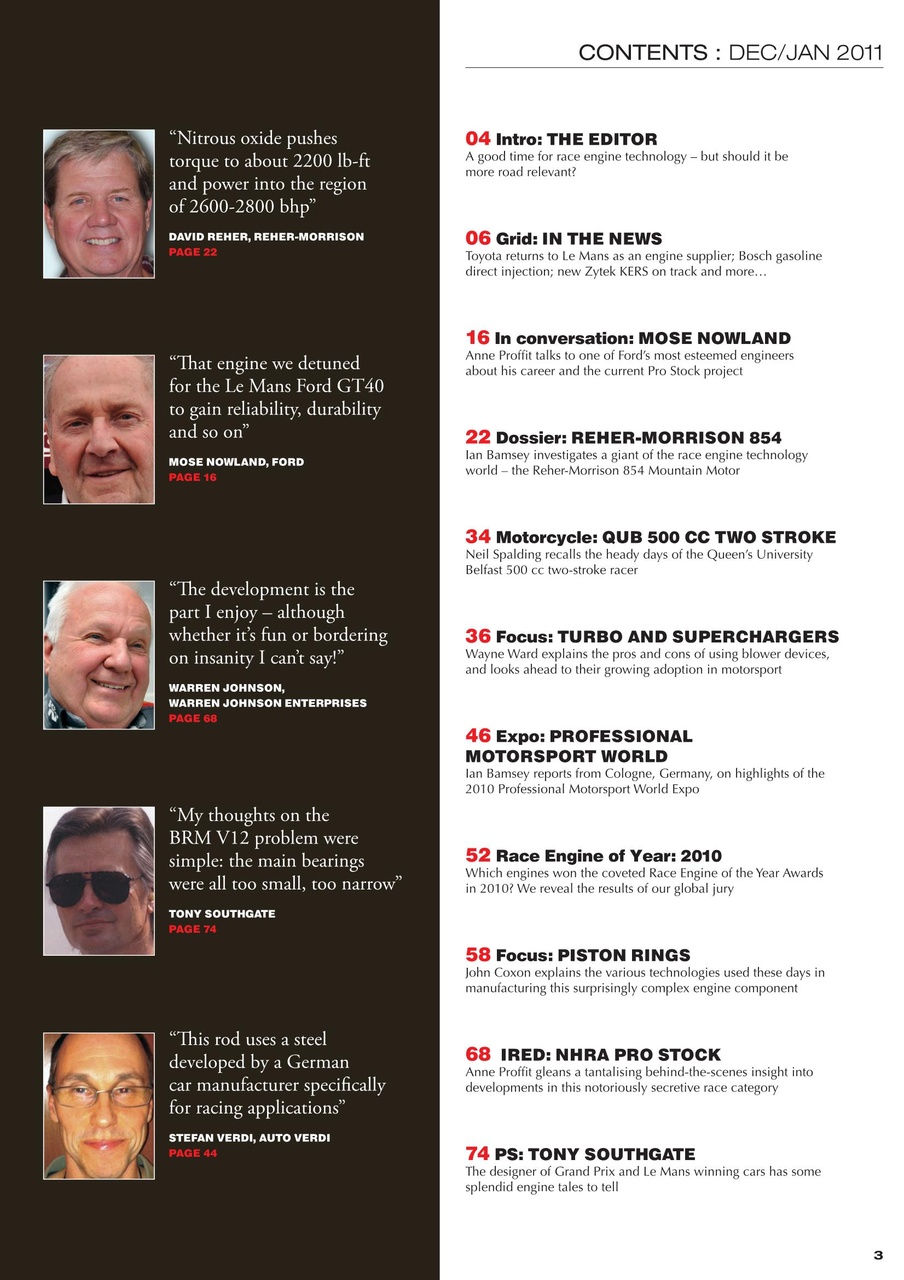 Race Engine Technology Preview Pages