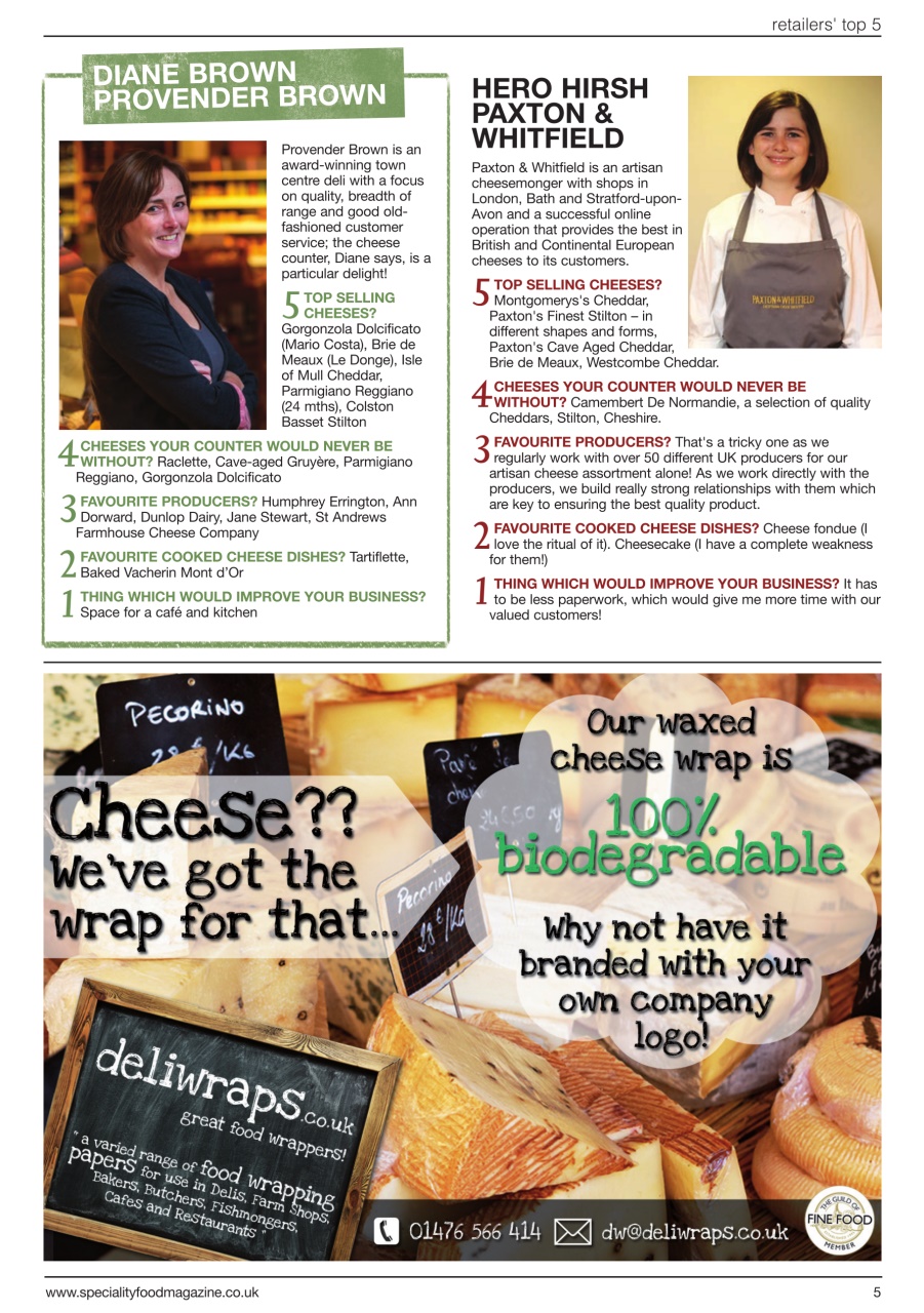Speciality Food Preview Pages