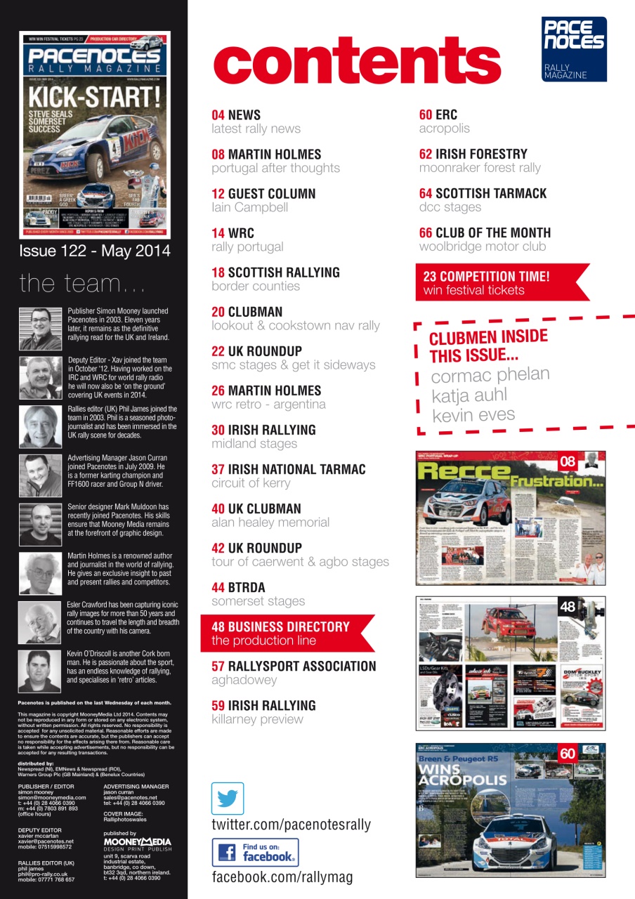 Pacenotes Rally magazine Preview Pages