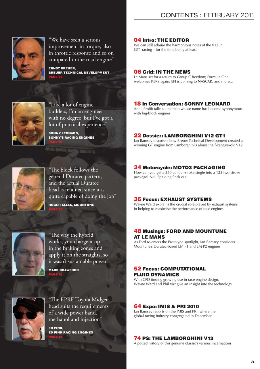 Race Engine Technology Preview Pages