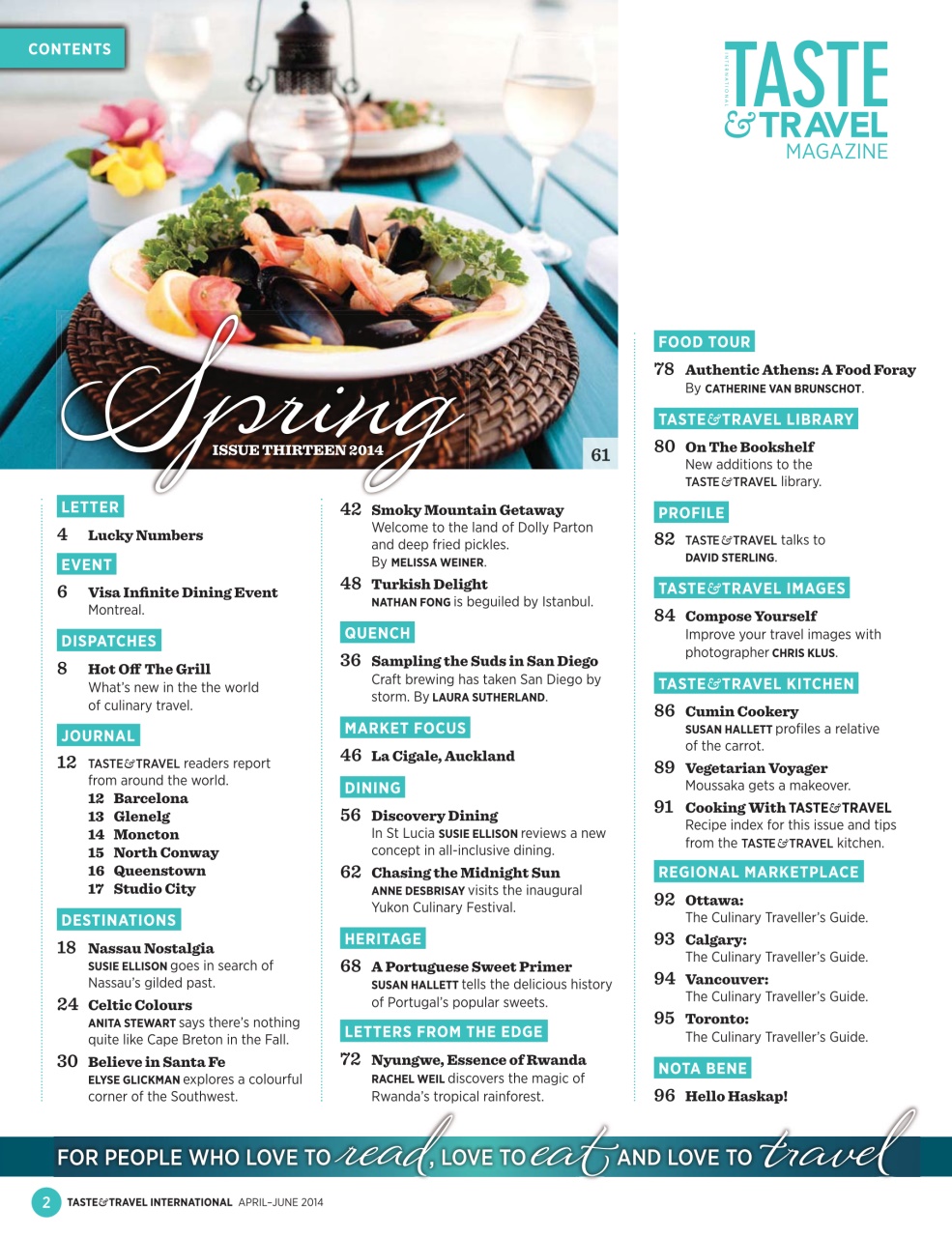 Taste & Travel International Preview Pages