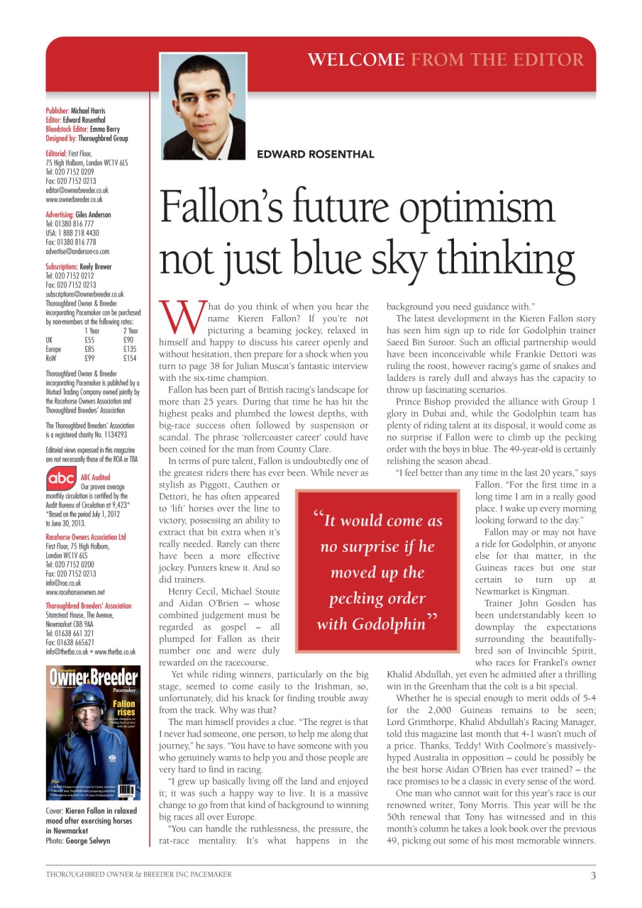 The Owner Breeder Preview Pages