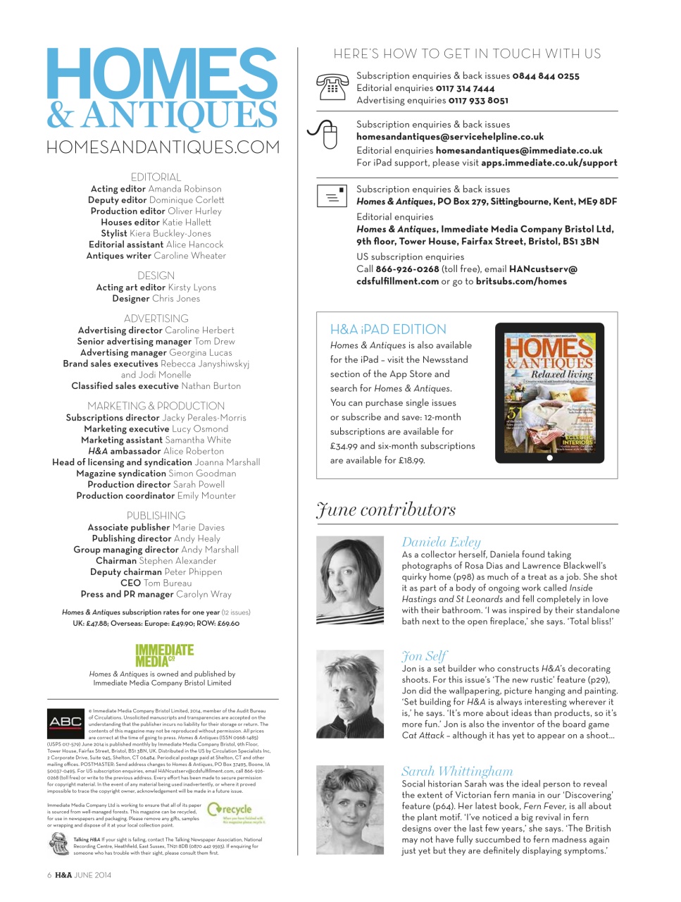 Homes & Antiques Magazine Preview Pages