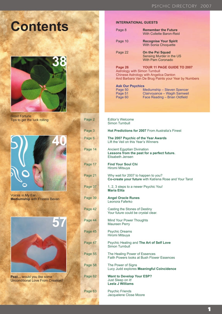 International Psychics Directory Preview Pages