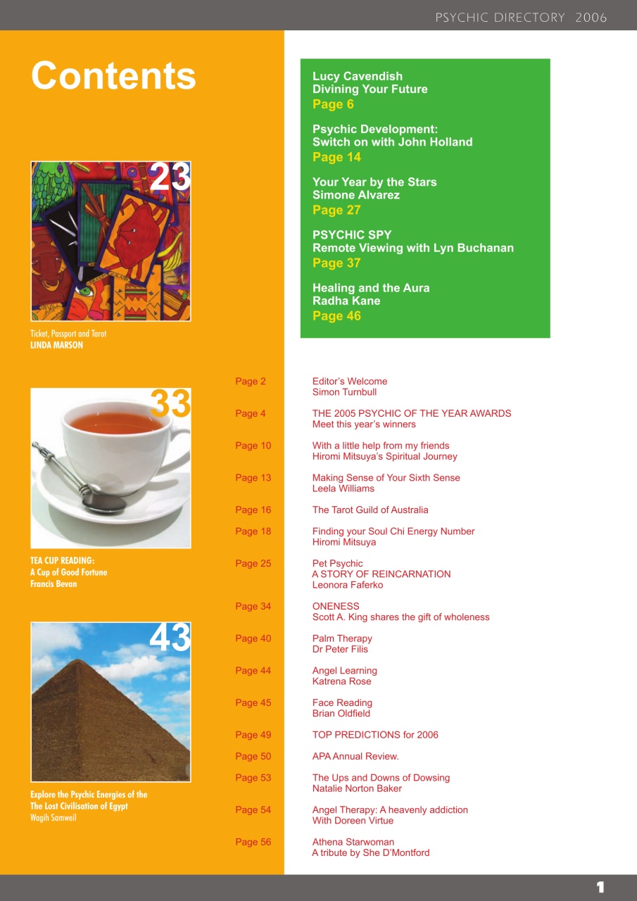 International Psychics Directory Preview Pages