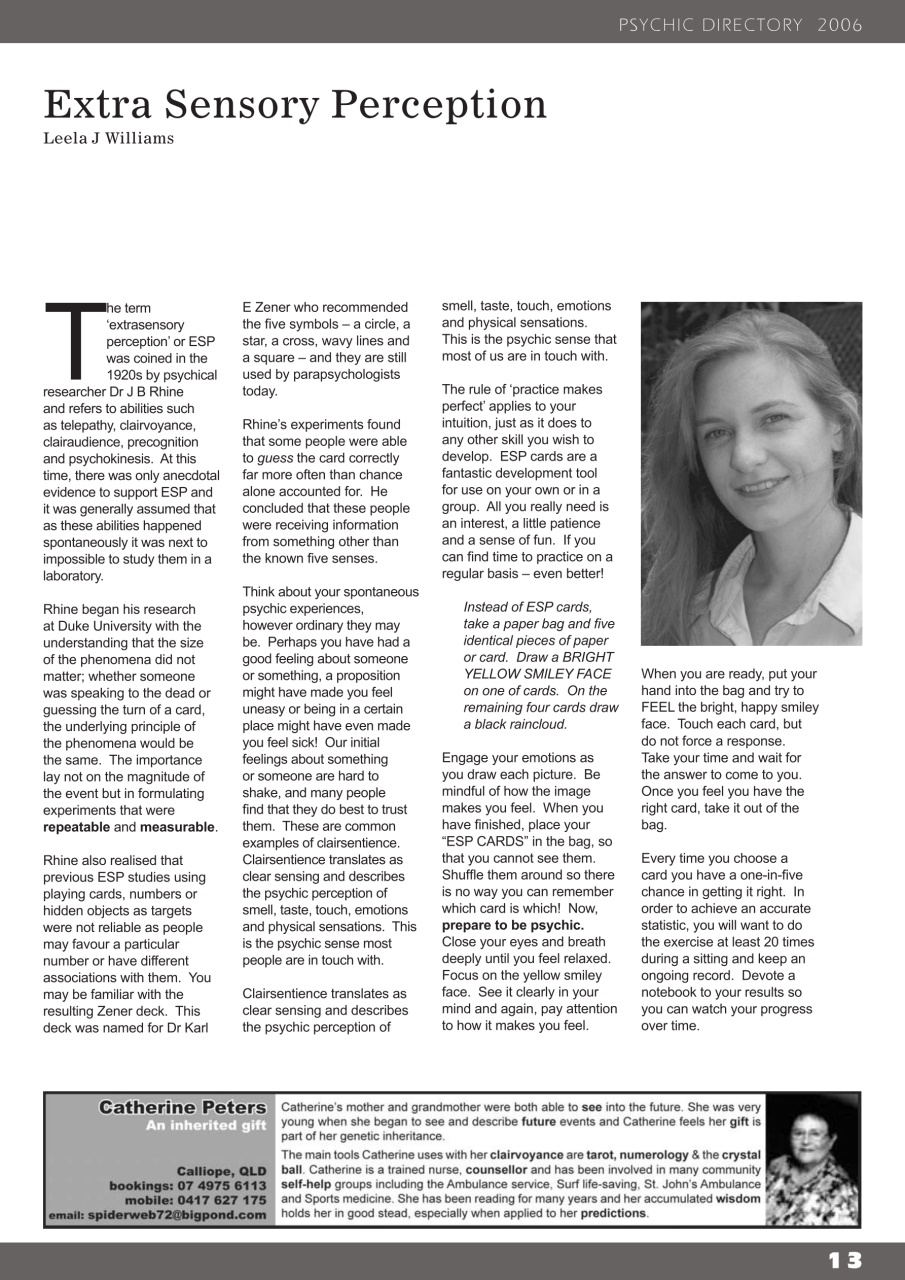 International Psychics Directory Preview Pages