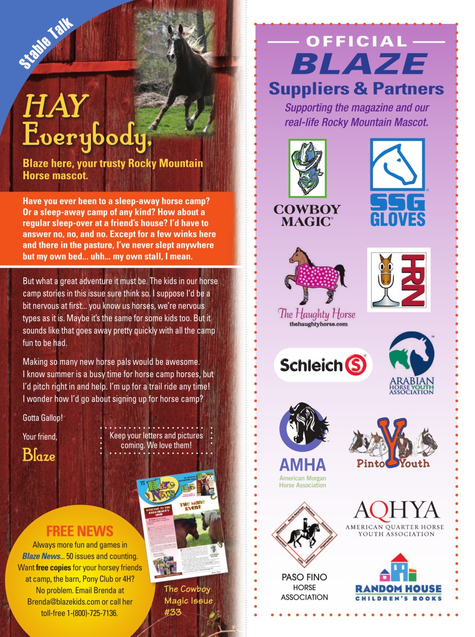 Blaze Magazine For Horse Crazy Kids Preview Pages
