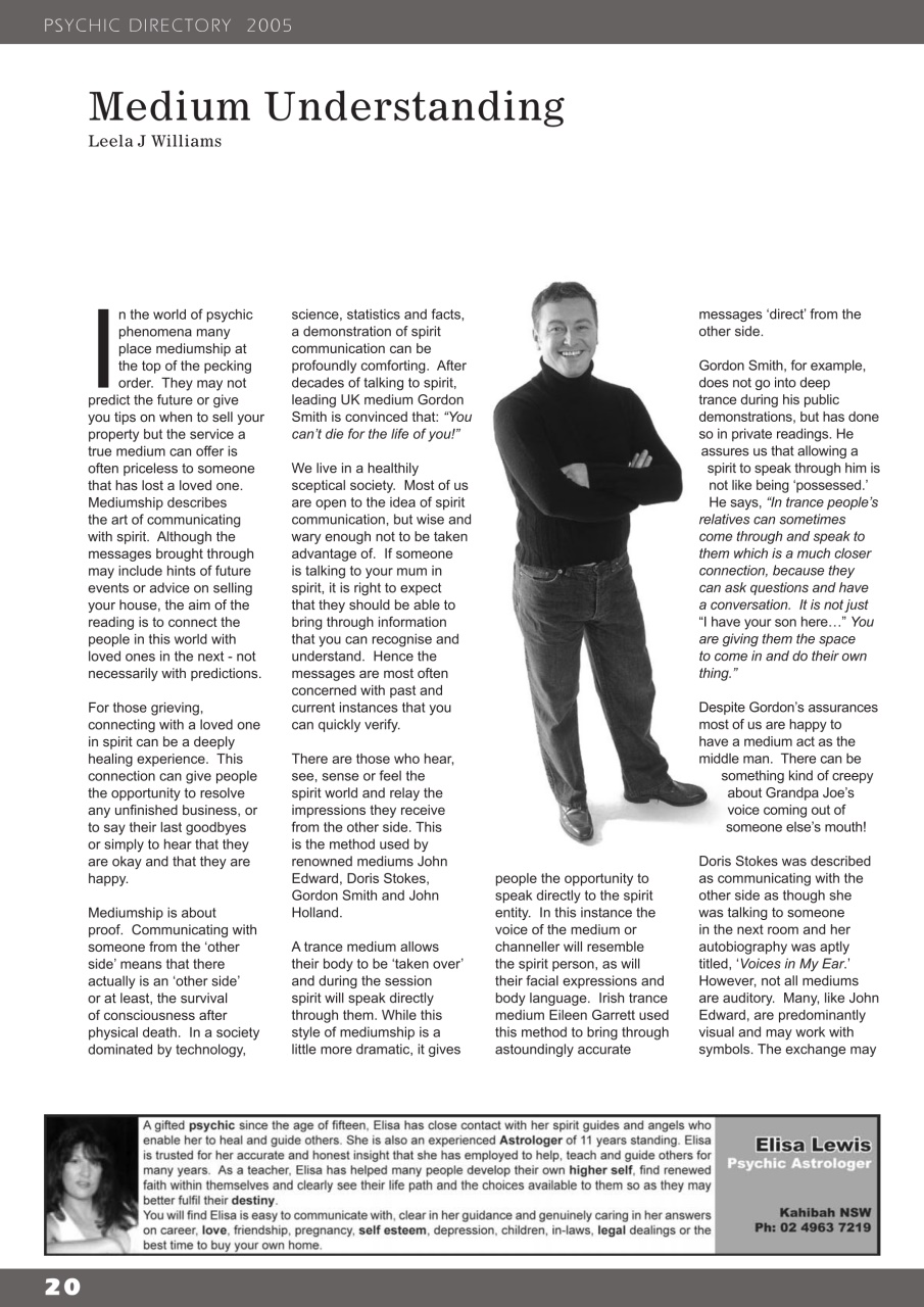 International Psychics Directory Preview Pages