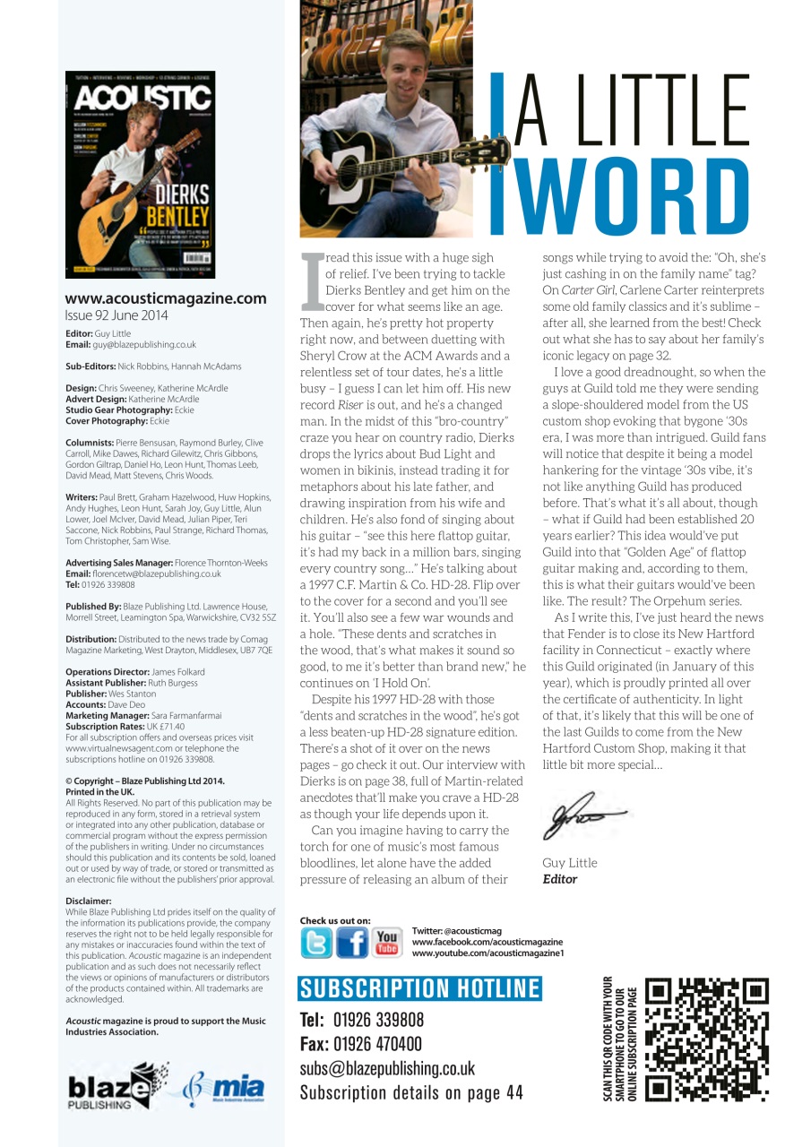 Acoustic Preview Pages